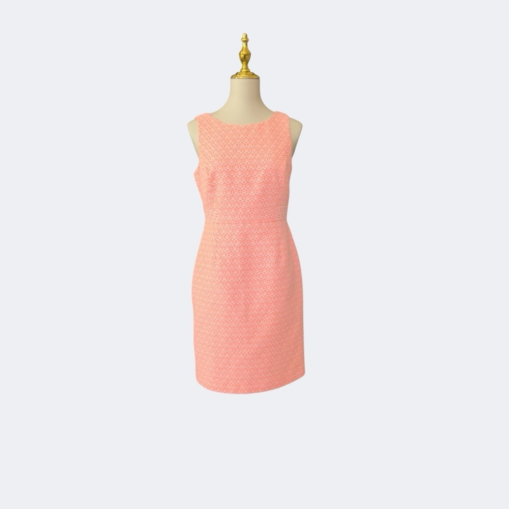 Antonio Melani Coral Geometric Jacquard Sleeveless Sheath Dress Size 6 - Picture 4 of 13